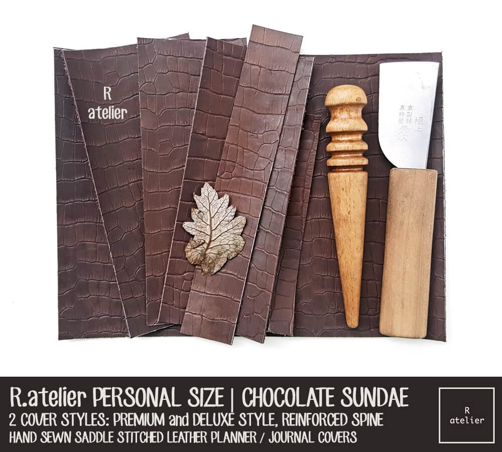 R.atelier Personal Size Traveler's Notebook Leather Cover | Chocolate Sundae
