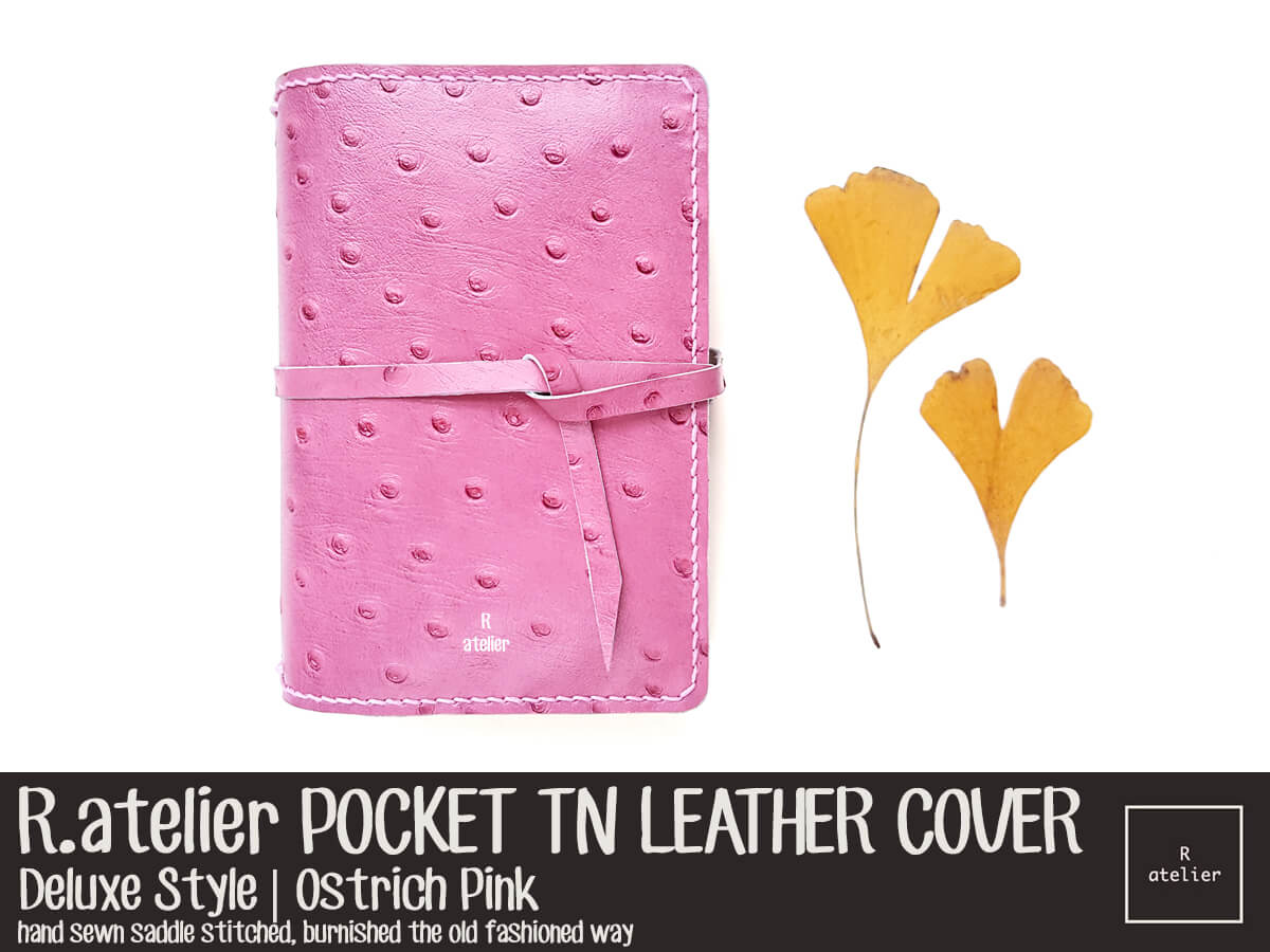 R.atelier Pocket TN Leather Cover | Ostrich Pink