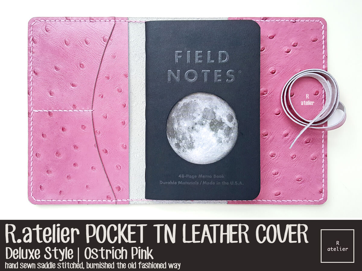 R.atelier Pocket TN Leather Cover | Ostrich Pink
