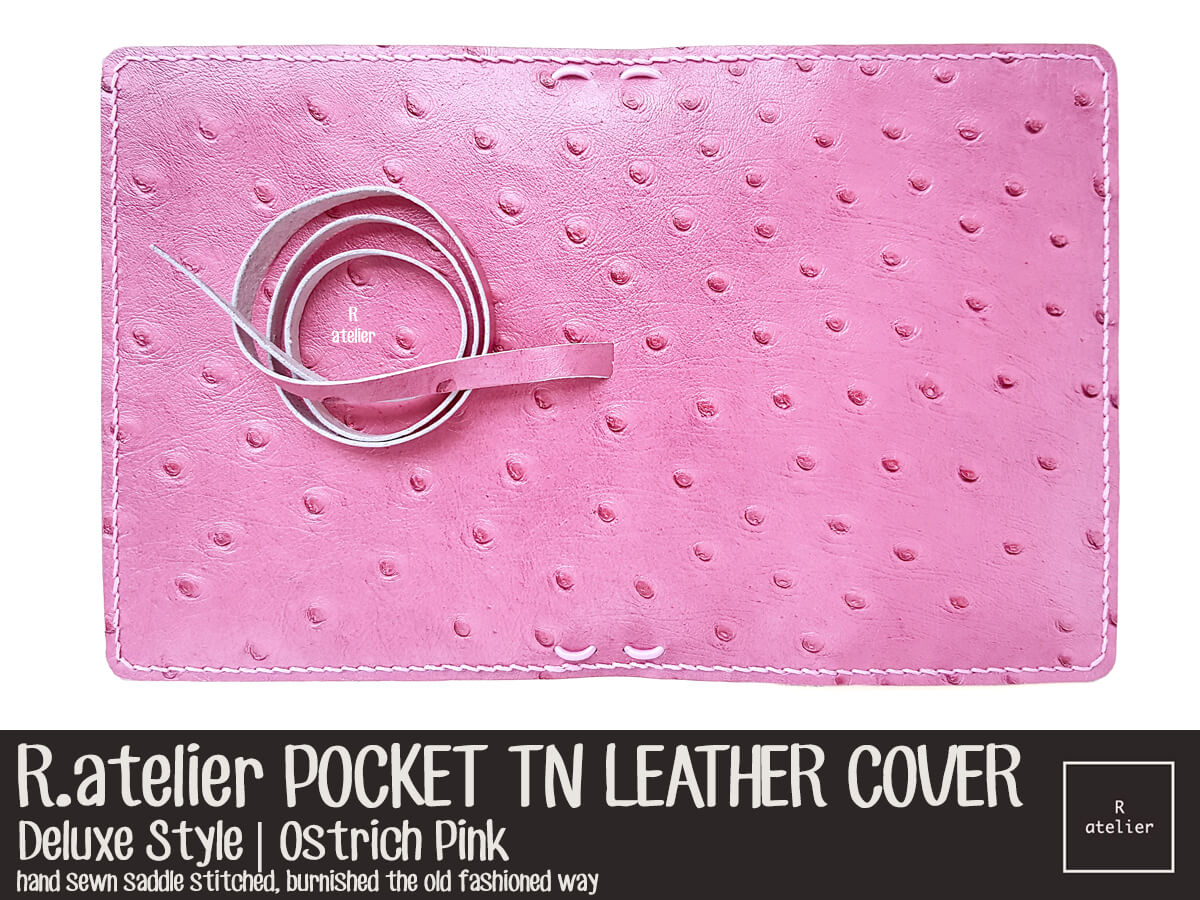 R.atelier Pocket TN Leather Cover | Ostrich Pink