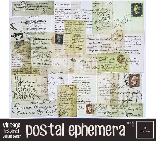 Postal Ephemera Scrapbooking Vellum Paper Kit