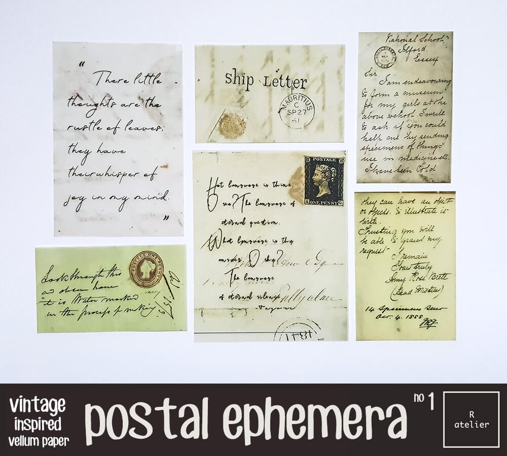 Postal Ephemera Scrapbooking Vellum Paper Kit
