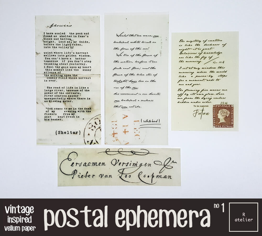 Postal Ephemera Scrapbooking Vellum Paper Kit