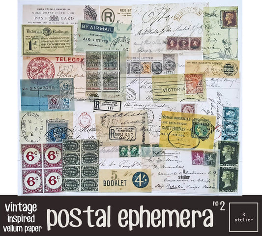 Postal Ephemera Scrapbooking Vellum Paper Kit