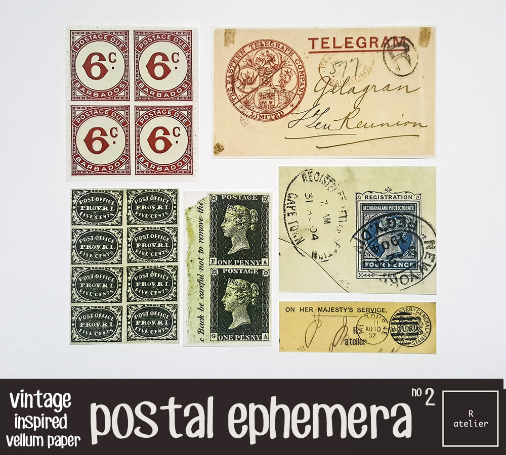 Postal Ephemera Scrapbooking Vellum Paper Kit