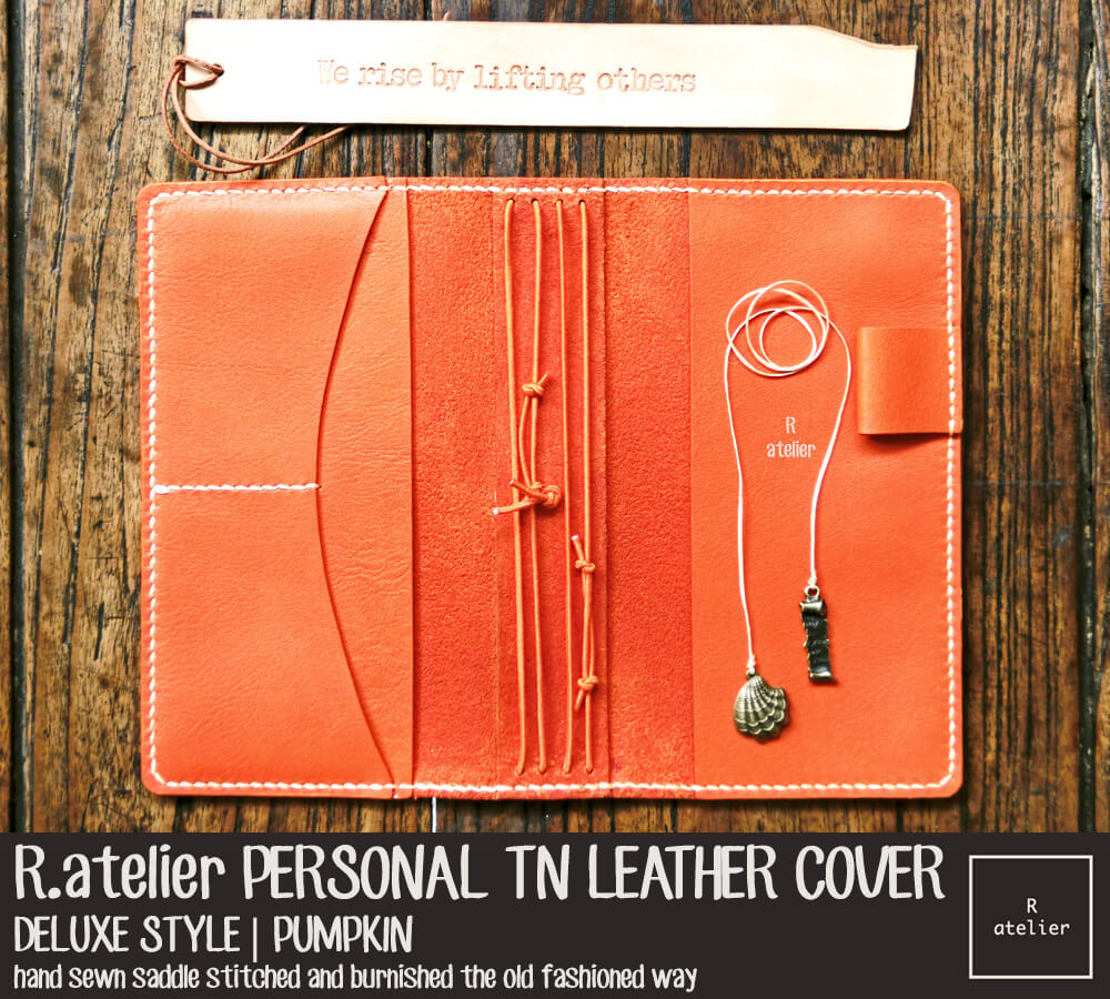 R.atelier Personal TN Leather Cover | Deluxe Style | Pumpkin