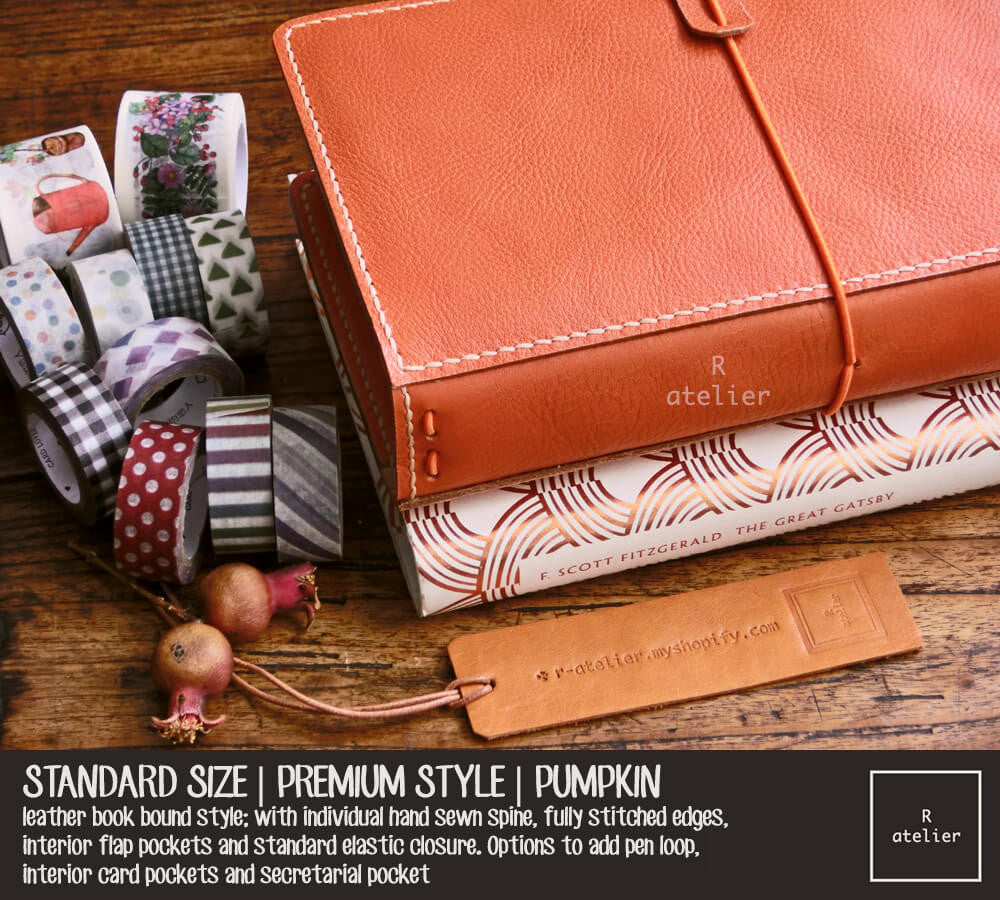 R.atelier Traveler's Notebook Leather Cover | Premium Style Standard Size | Pumpkin