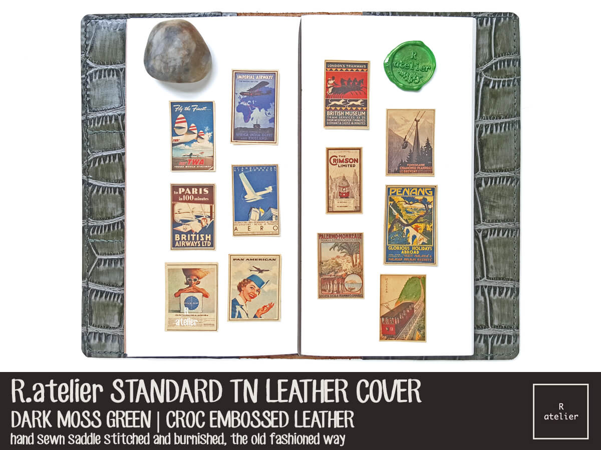 R.atelier Dark Moss Green Standard TN Leather Cover