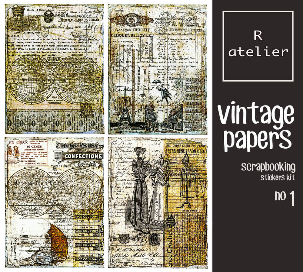 Vintage Ledgers Scrapbooking Washi Stickers