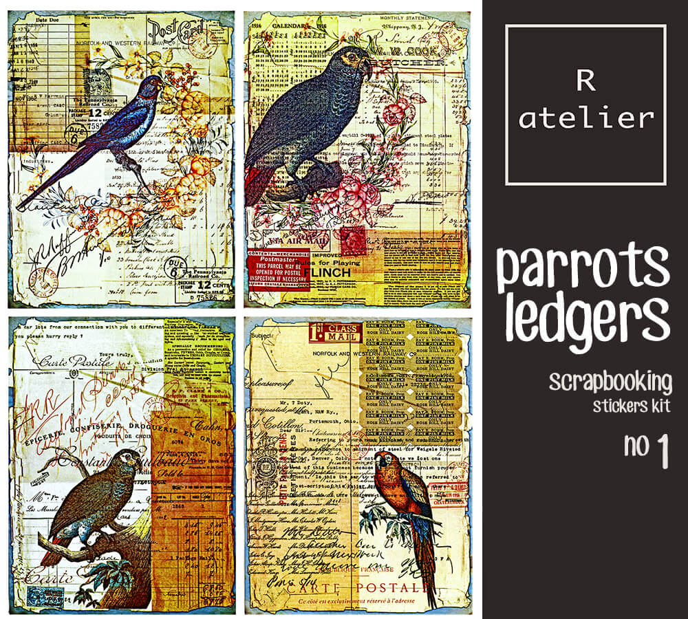 Parrots Ledgers | Scrapbooking Washi Stickers