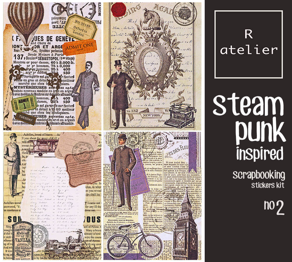 Steampunk Scrapbooking Washi Stickers