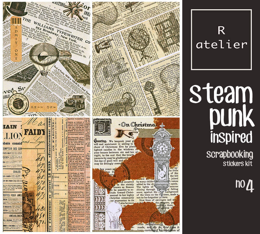 Steampunk Scrapbooking Washi Stickers