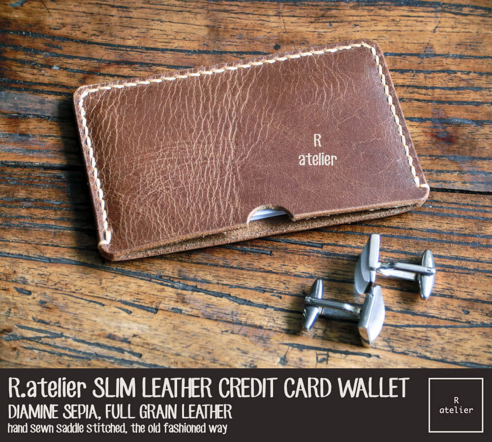 R.atelier Minimalist Slim Business / Credit Card Leather Wallet