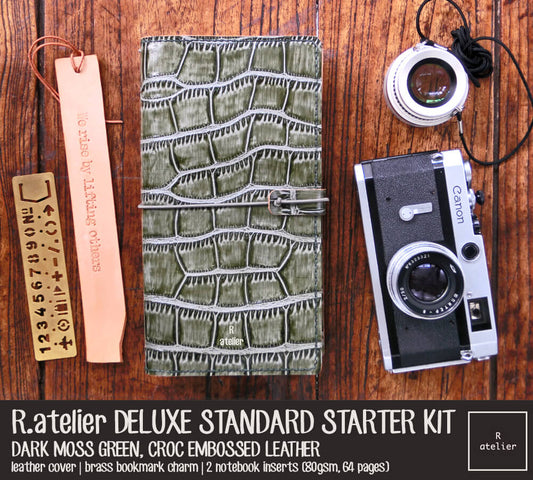 R.atelier Standard TN Leather Cover Starter Kit | Dark Moss Green