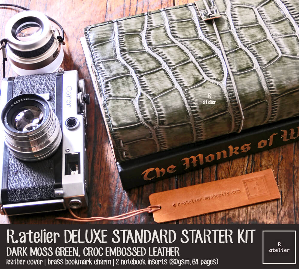R.atelier Standard TN Leather Cover Starter Kit | Dark Moss Green