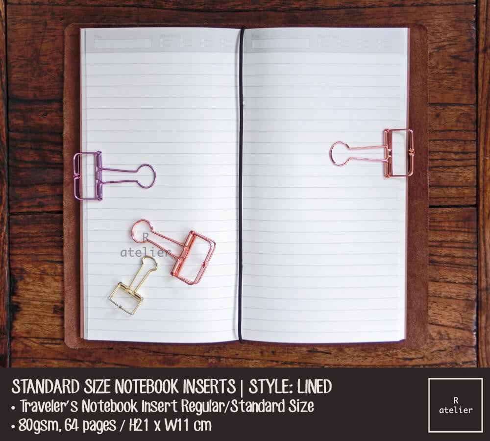 Pack of 4 Notebook Refills | Traveler's Notebook Standard / Regular Size