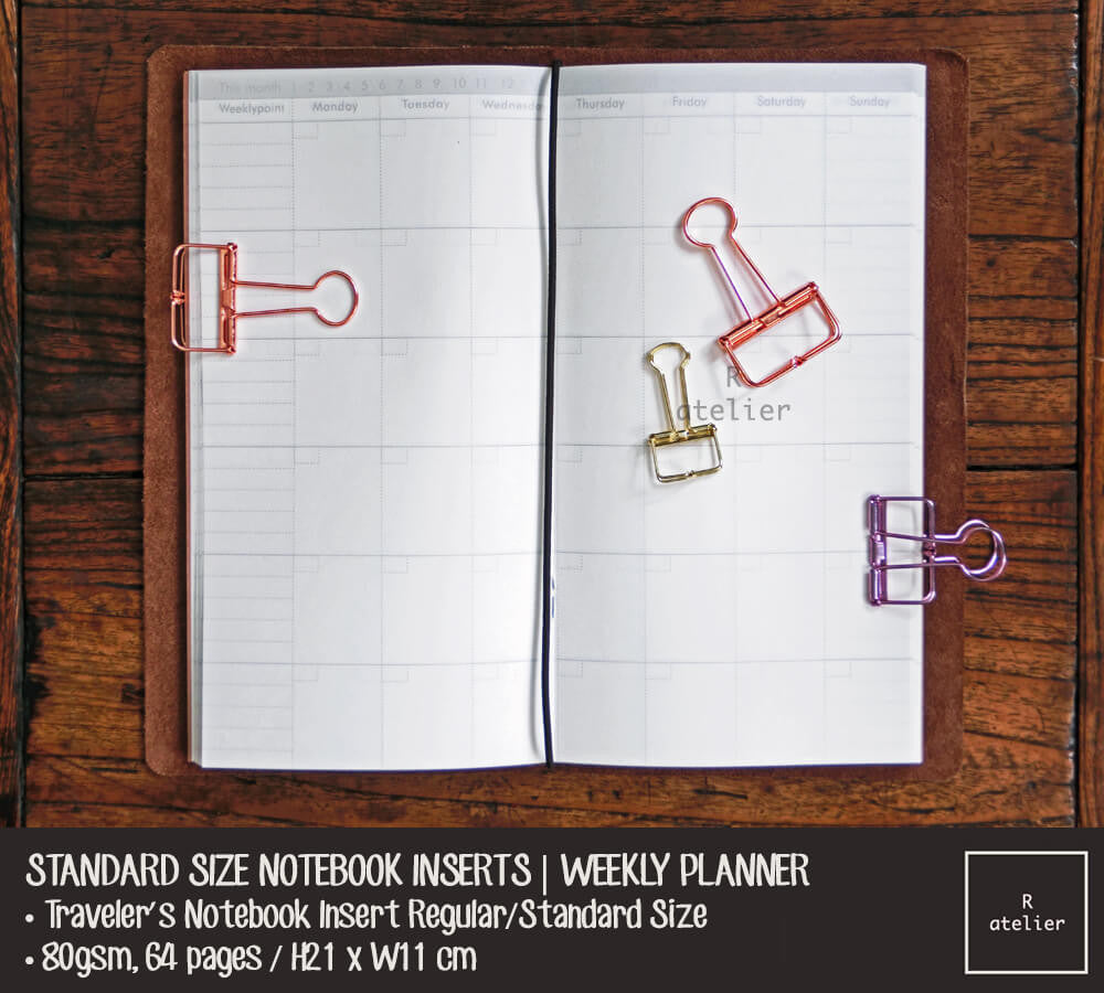 Pack of 4 Notebook Refills | Traveler's Notebook Standard / Regular Size