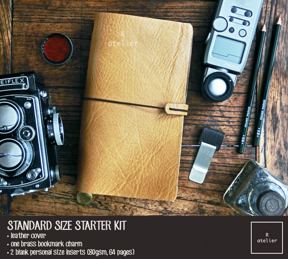 R.atelier Traveler's Notebook Leather Cover | Fawn | Standard Size Starter Kit