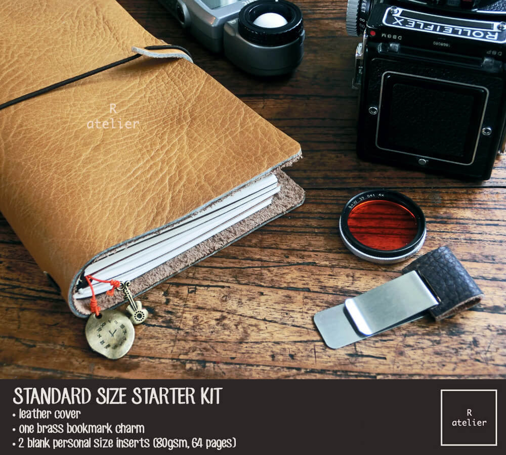 R.atelier Traveler's Notebook Leather Cover | Fawn | Standard Size Starter Kit