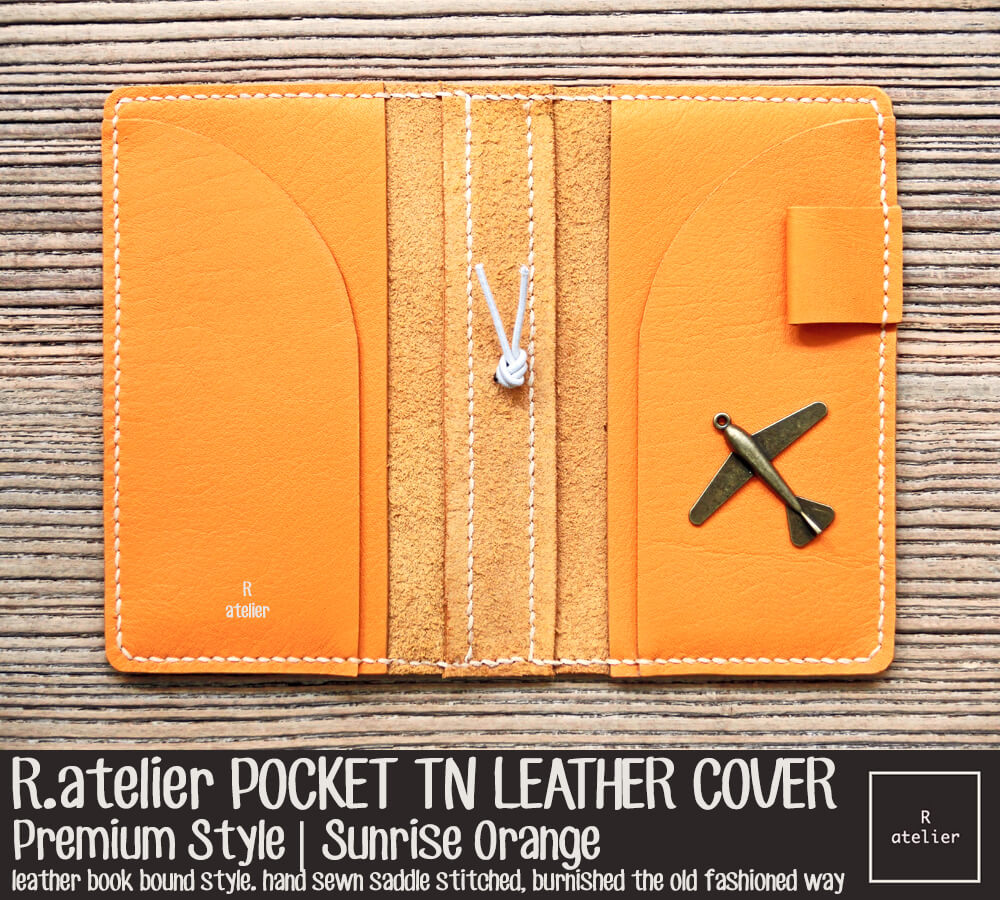 R.atelier Pocket TN Leather Cover | Sunrise Orange