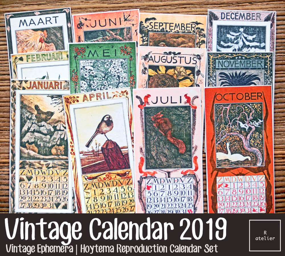 Vintage Calendar 2019 Set