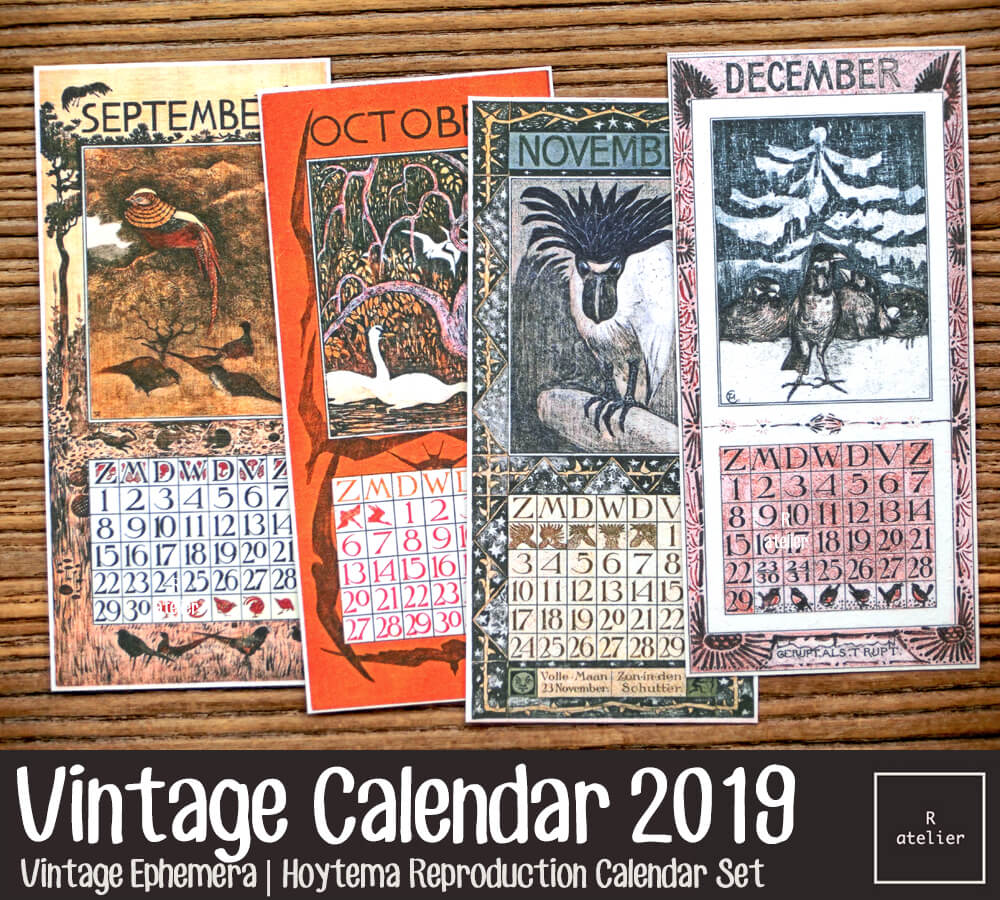 Vintage Calendar 2019 Set