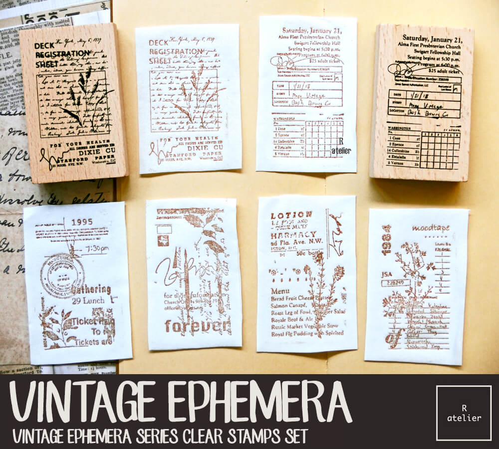 Vintage Ephemera Wooden Stamps