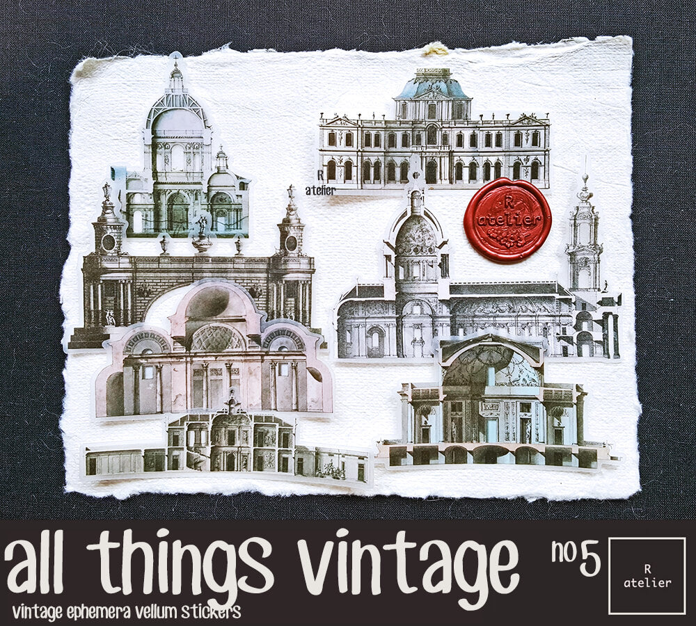 Vintage Renaissance Steampunk Inspired Decorative Scrapbooking Stickers