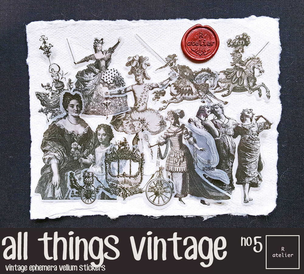 Vintage Renaissance Steampunk Inspired Decorative Scrapbooking Stickers