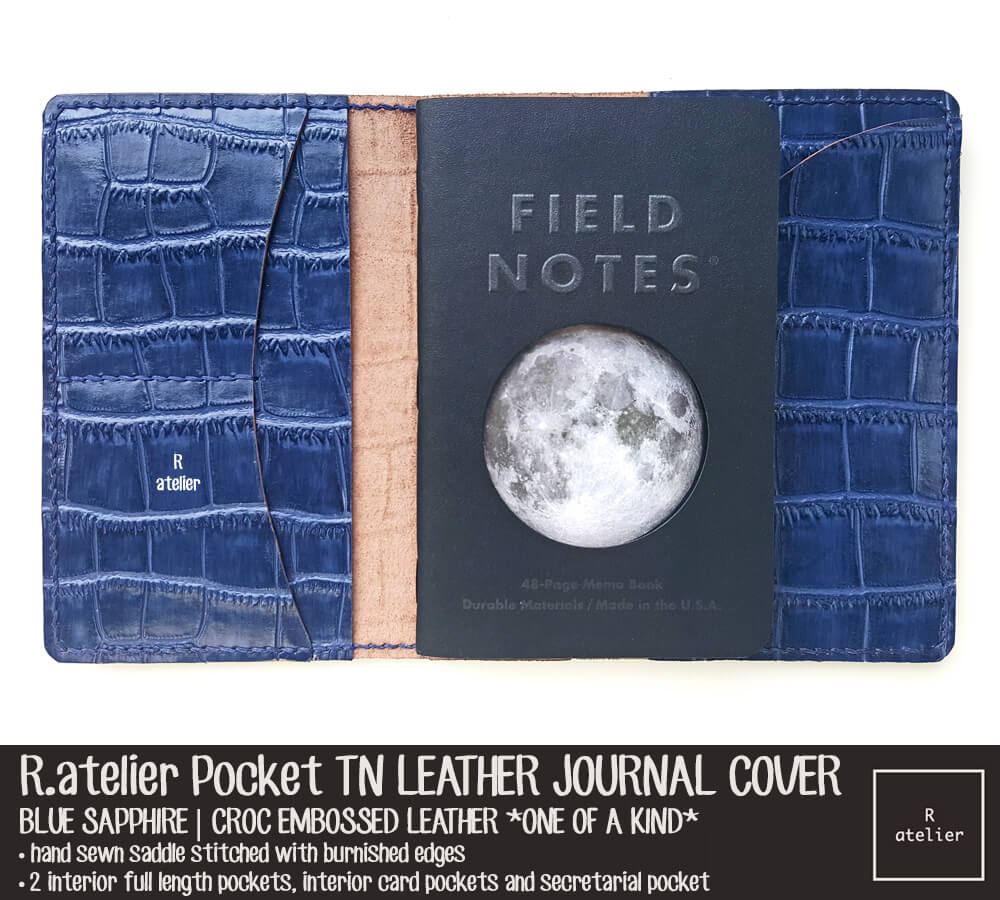 R.atelier Pocket TN Leather Folio | Blue Sapphire *One of Kind*