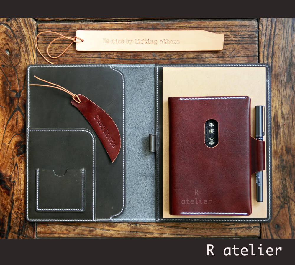 iPad Mini Leather Portfolio Case | A5 Notepad Portfolio | Olive