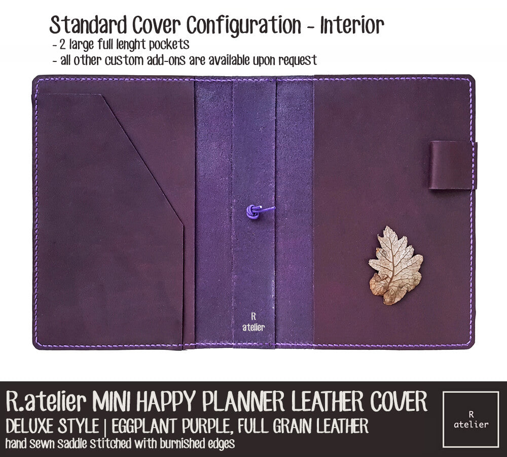 R.atelier Mini Happy Planner Leather Cover | Slate Pebble