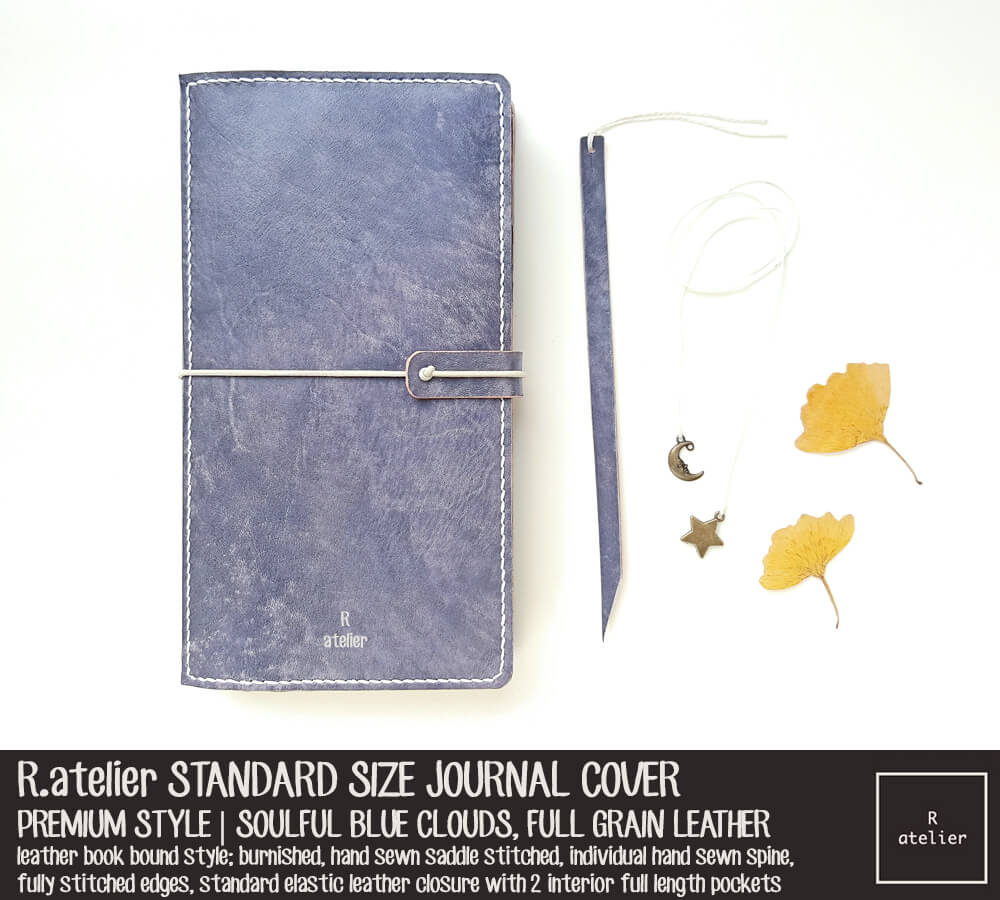 R.atelier Standard TN Leather Journal Cover | Premium Style | Soulful Blue Clouds
