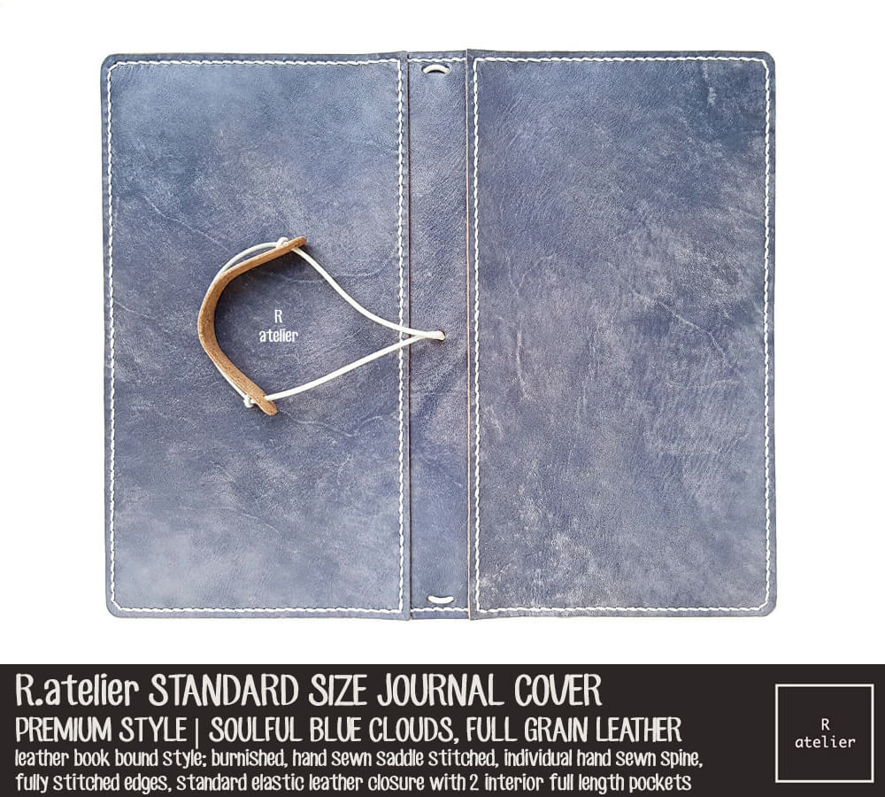 R.atelier Standard TN Leather Journal Cover | Premium Style | Soulful Blue Clouds