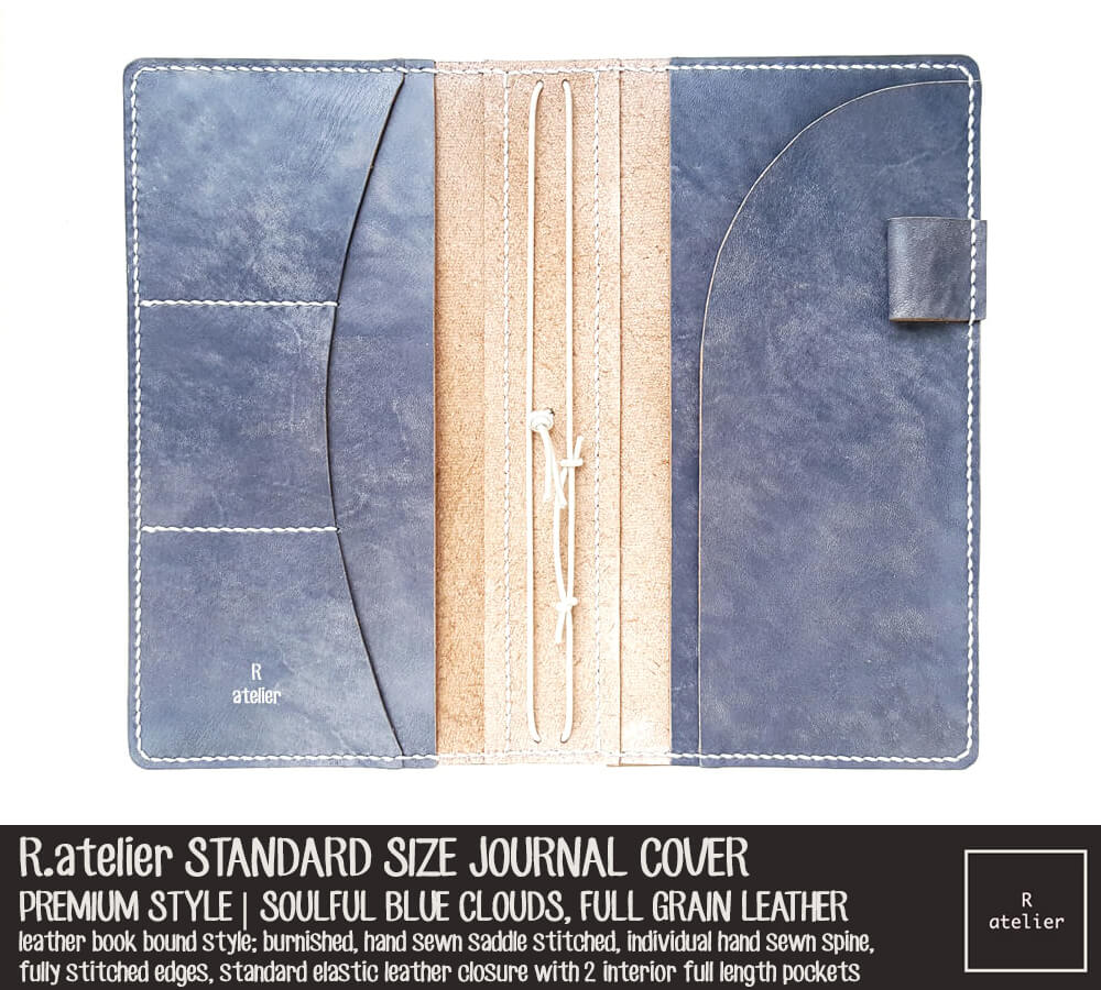 R.atelier Standard TN Leather Journal Cover | Premium Style | Soulful Blue Clouds