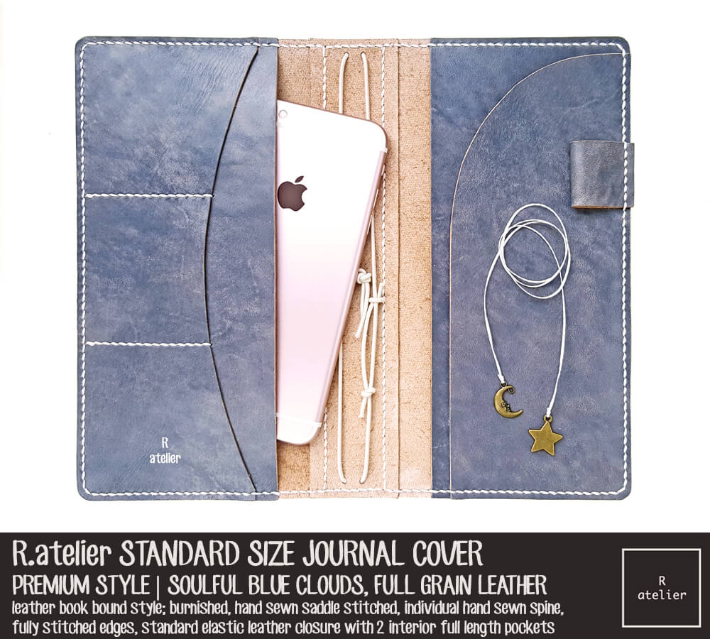 R.atelier Standard TN Leather Journal Cover | Premium Style | Soulful Blue Clouds