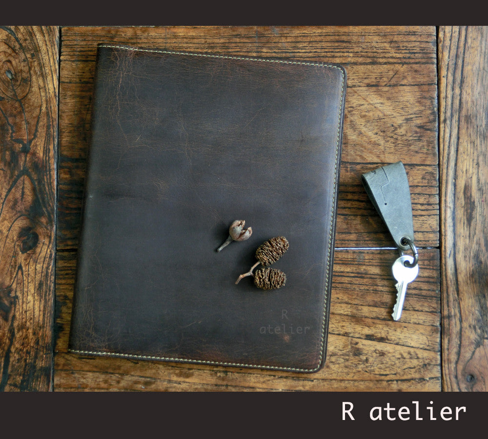 A5 / iPad Mini Leather Notepad Portfolio Case – R.atelier