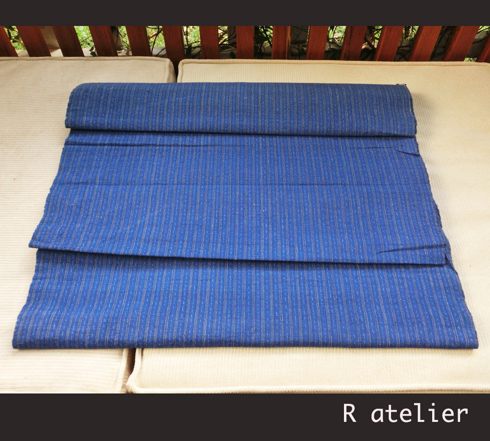 Vintage Chinese Fabric | Handwoven Cotton | Fabric By The Bolt | Light Blue Stripe #011