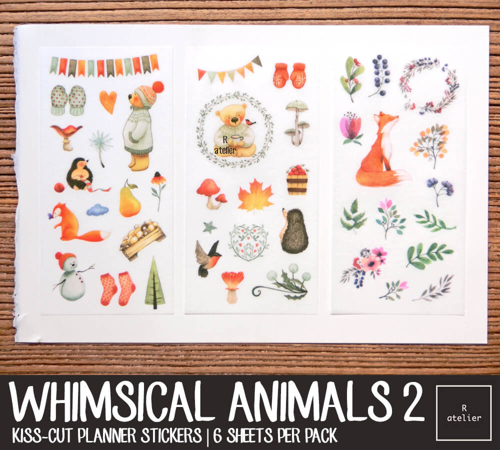 Whimsical Animals Series 2 Sticker Set