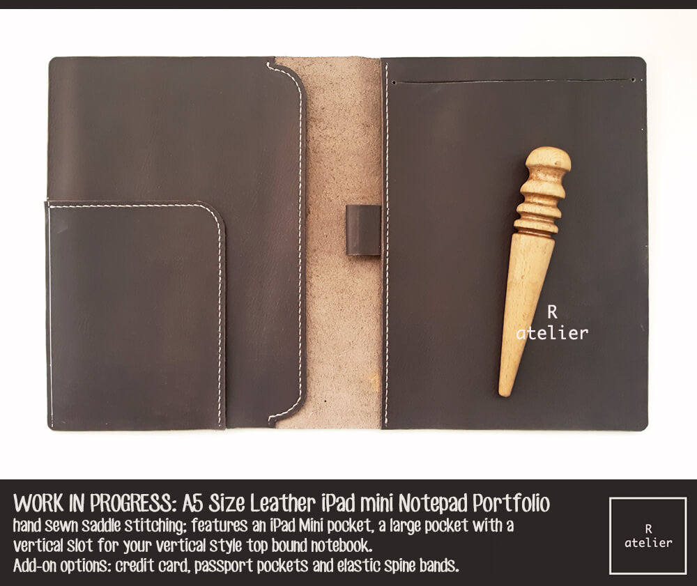 WORK IN PROGRESS UPDATE: R.atelier A5 Size Leather iPad mini + Notepad Portfolio