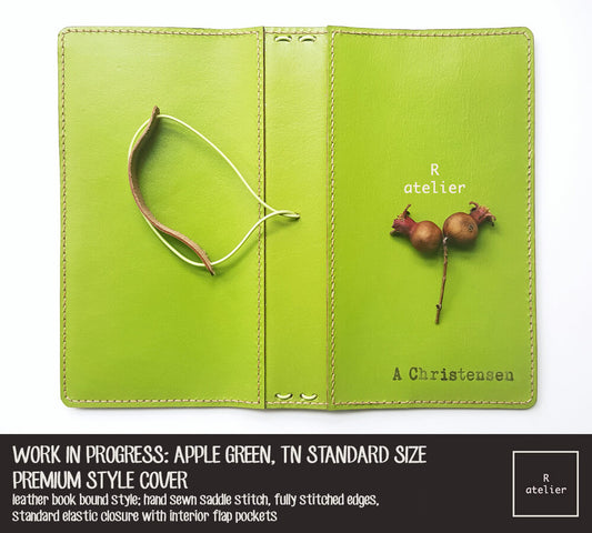 WORK IN PROGRESS: R.atelier Premium TN Standard Size Leather Cover | Apple Green