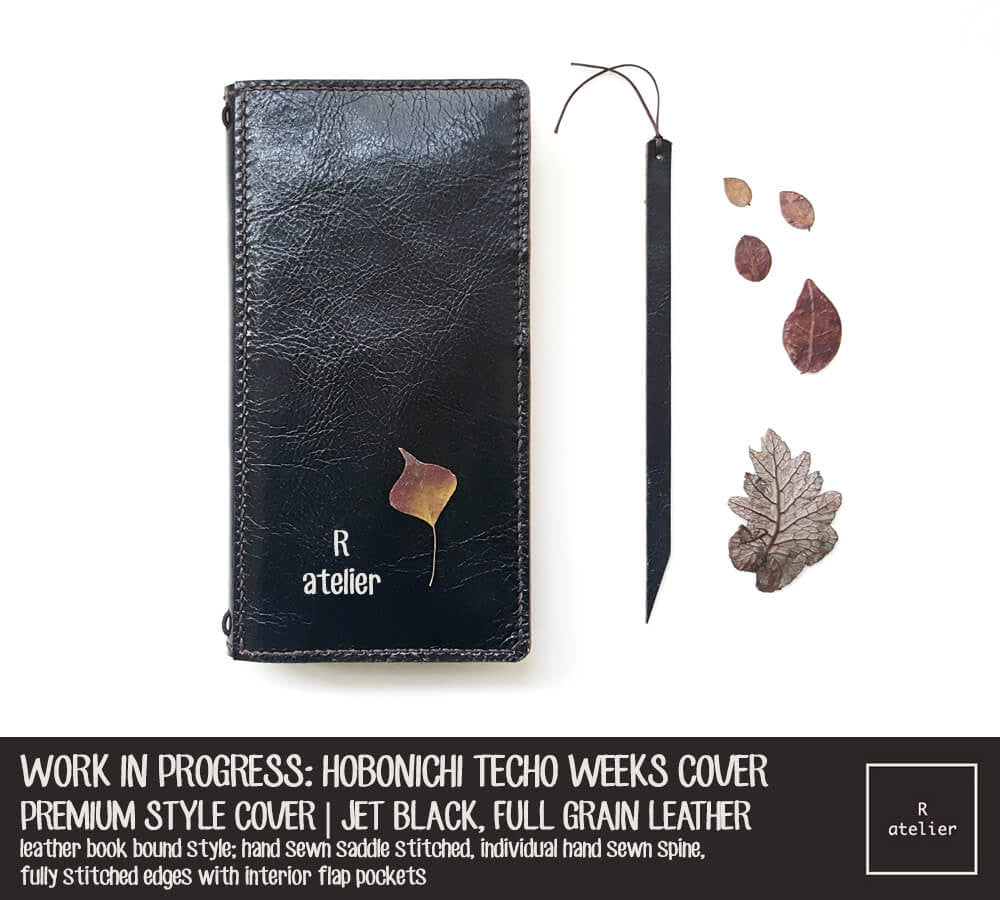 WORK IN PROGRESS: R.atelier Jet Black Hobonichi Techo Weeks Planner Leather Cover