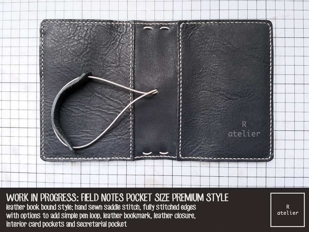 WORK IN PROGRESS UPDATE: R.atelier Field Notes Pocket Size, Premium Style Leather Cover