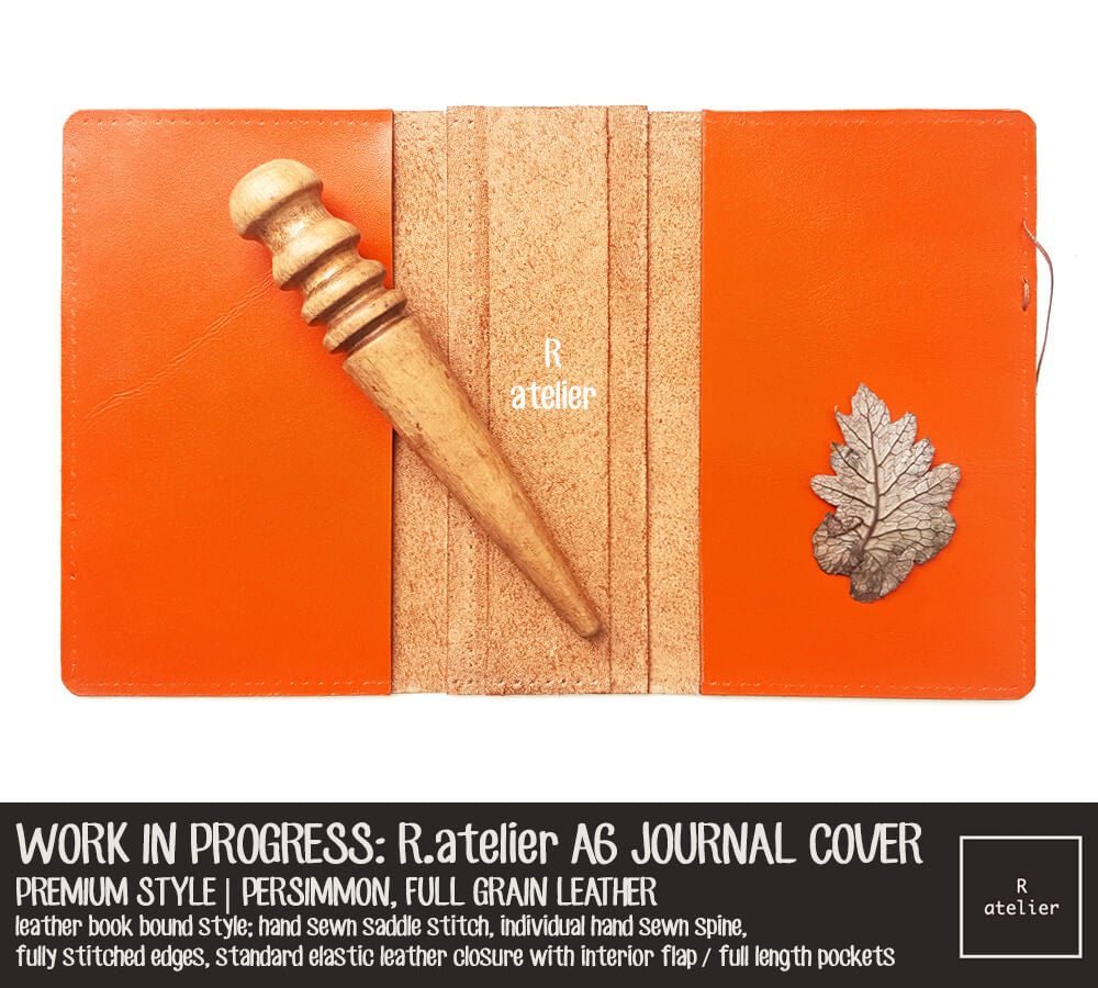 WORK IN PROGRESS: R.atelier Persimmon A6 Premium Leather Notebook Cover