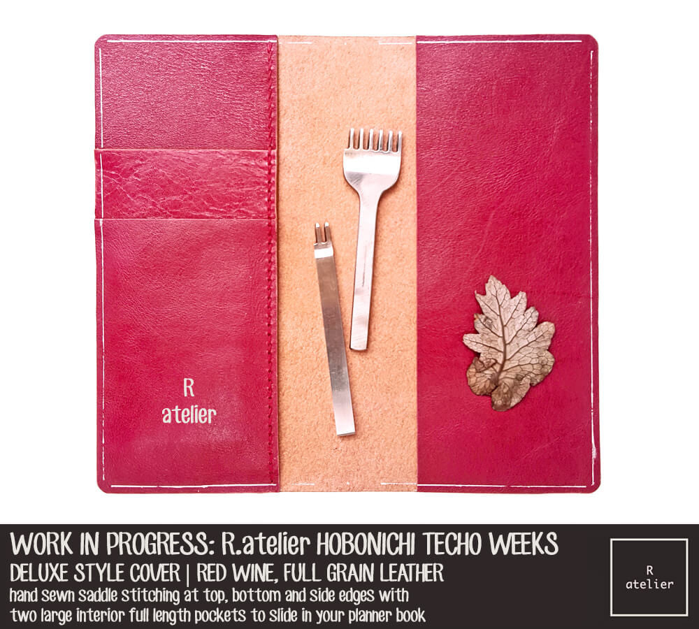 WORK IN PROGRESS: R.atelier Red Wine Hobonichi Techo Weeks Leather Planner Cover