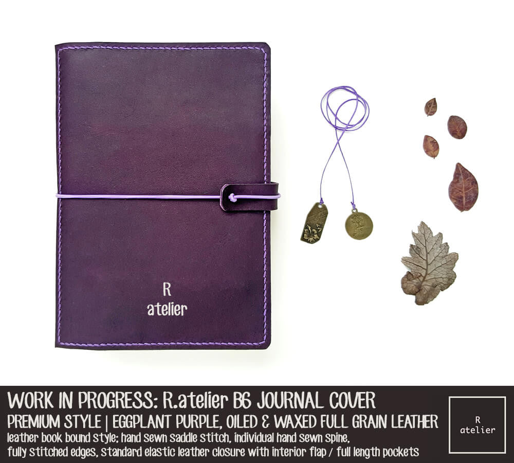 WORK IN PROGRESS: R.atelier Eggplant Purple B6 Premium Leather Notebook Cover
