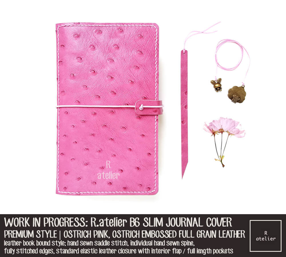 WORK IN PROGRESS: R.atelier Ostrich Pink B6 Slim Premium Leather Notebook Cover