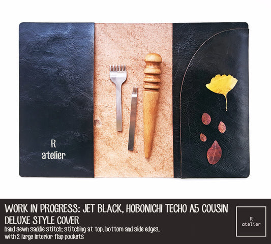 WORK IN PROGRESS: R.atelier Jet Black Hobonichi Techo Cousin A5 Leather Planner Cover