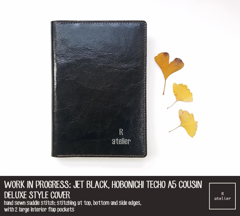 WORK IN PROGRESS: R.atelier Jet Black Hobonichi Techo Cousin A5 Leather Planner Cover