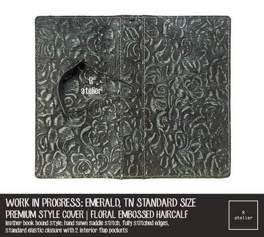 Work In Progress: R.atelier Emerald Floral Embossed TN Standard Size Premium Style Leather Cover